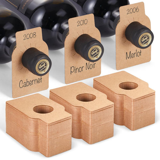 Étiquettes de bouteilles de vin, papier kraft personnalisable, 200 pièces pour collection de cave