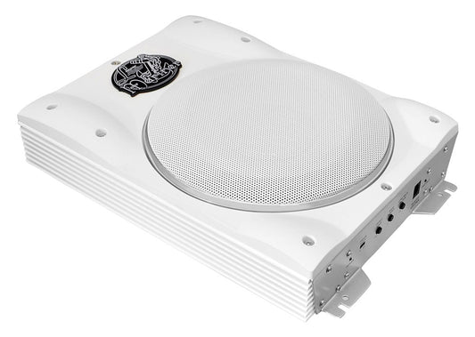 Marine Subwoofer System 1000W Slim Waterproof Amplified Speaker White