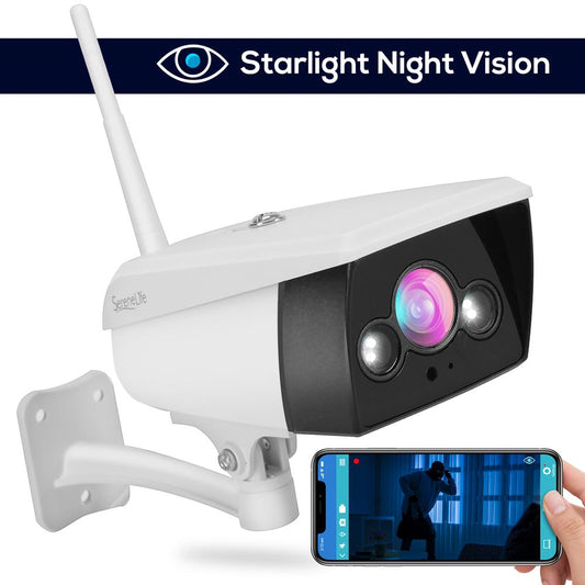 Outdoor Security Camera Night Vision 2MP HD Waterproof WiFi Alexa Compatible