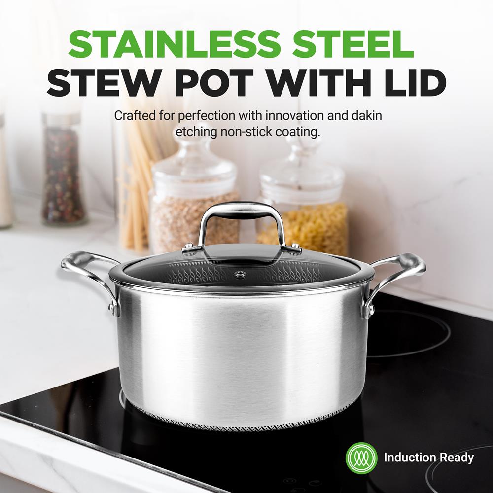 product image number 2 for NutriChef Stainless Steel Stew Pot With Lid