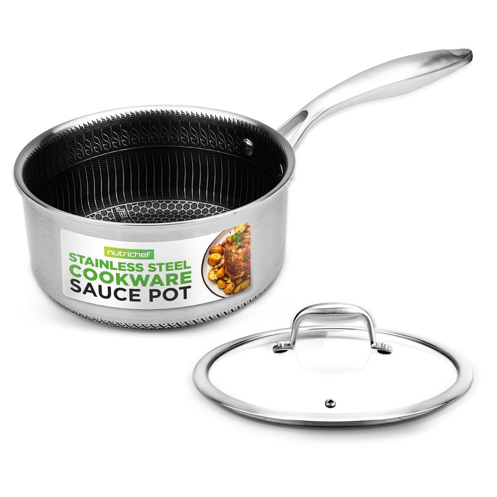 product image number 1 for NutriChef Stainless Steel Sauce Pot With Lid