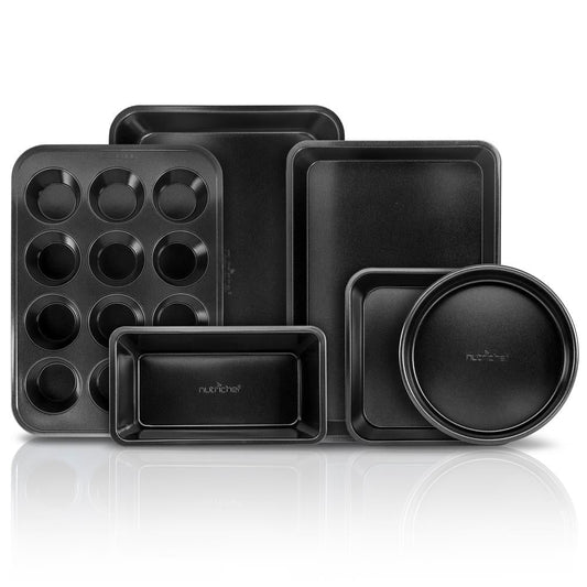 Ensemble de moules à pâtisserie empilables antiadhésifs, en acier au carbone à démoulage facile, noir