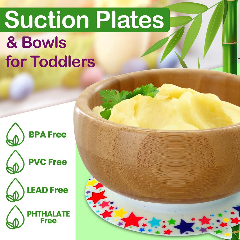 product image number 3 for NutriChef Silicone Bamboo Dinnerware Set For Kids