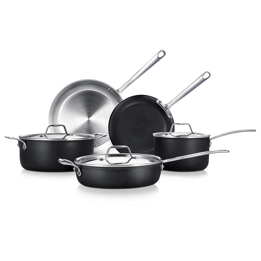 8-Piece Cookware Set Even Heat 2-Ply Stainless Steel