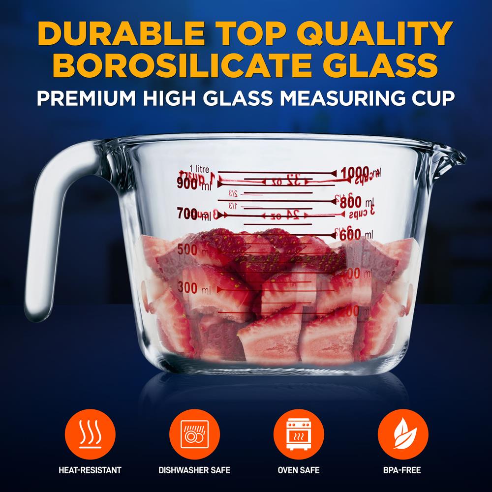 product image number 3 for NutriChef Premium Glass Measuring Cup