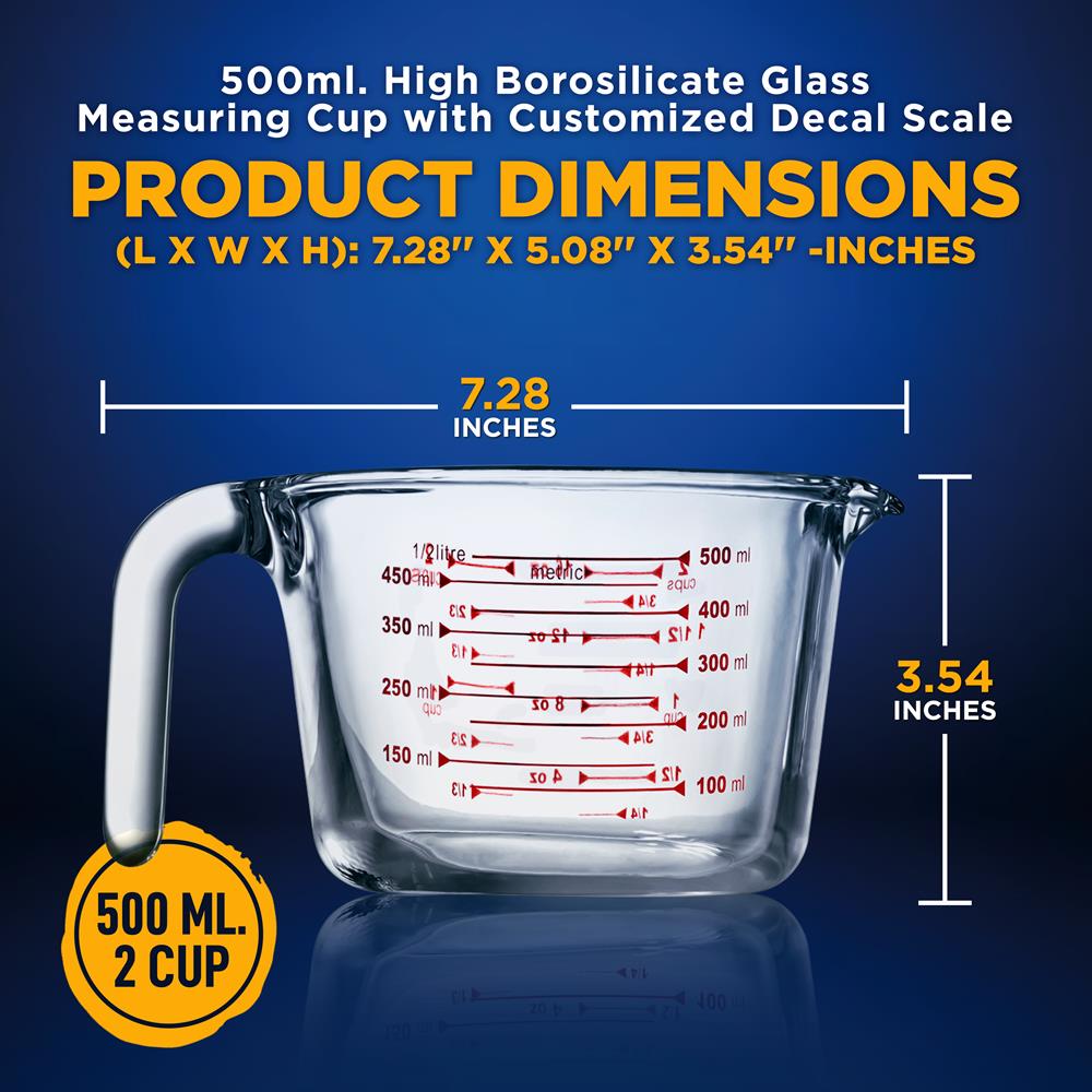 product image number 2 for NutriChef Premium Glass Measuring Cup