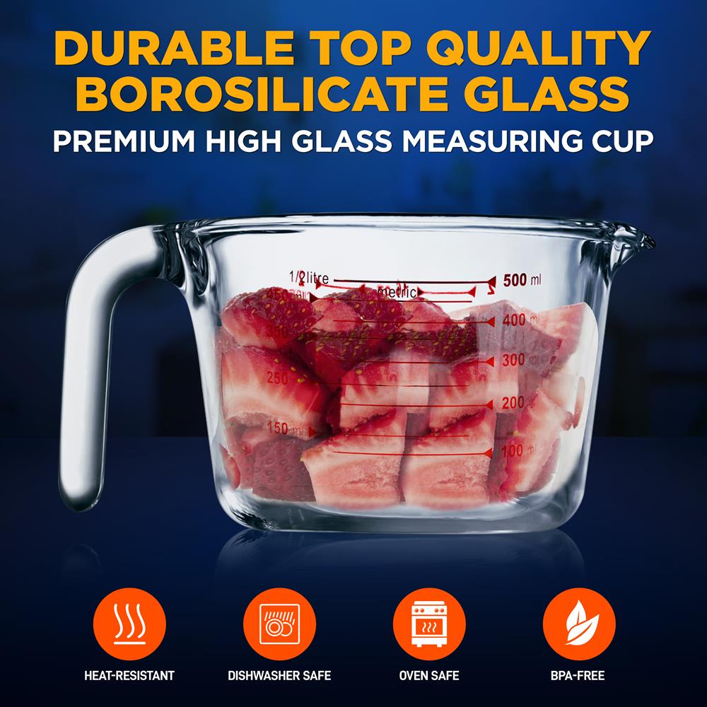 product image number 3 for NutriChef Premium Glass Measuring Cup