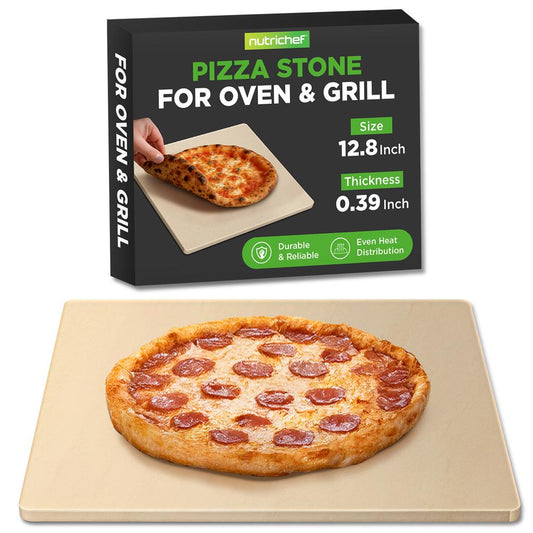 12.8" Pizza Stone for Even Heat, Thermal Shock Resistant, Silicone