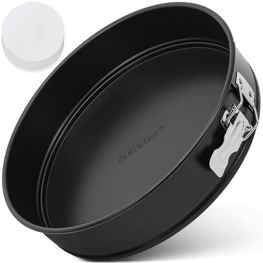 9" Nonstick Springform Cake Pan, Easy Release, Carbon Steel, Black