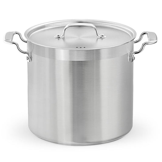 24 Qt Stainless Steel Stockpot, Even Heat, Induction Compatible