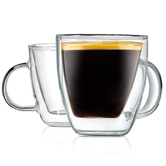 Tasses à espresso 5,2 oz, verre à double paroi isolé, transparent, lot de 2