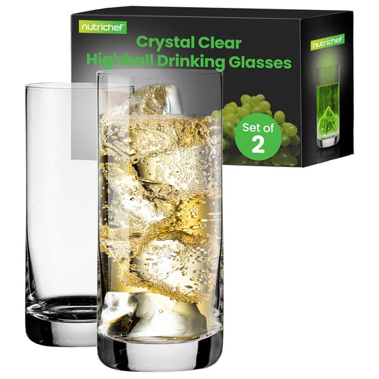 Ensemble de verres Highball de 2, cristal durable, passe au lave-vaisselle, 14,2 oz