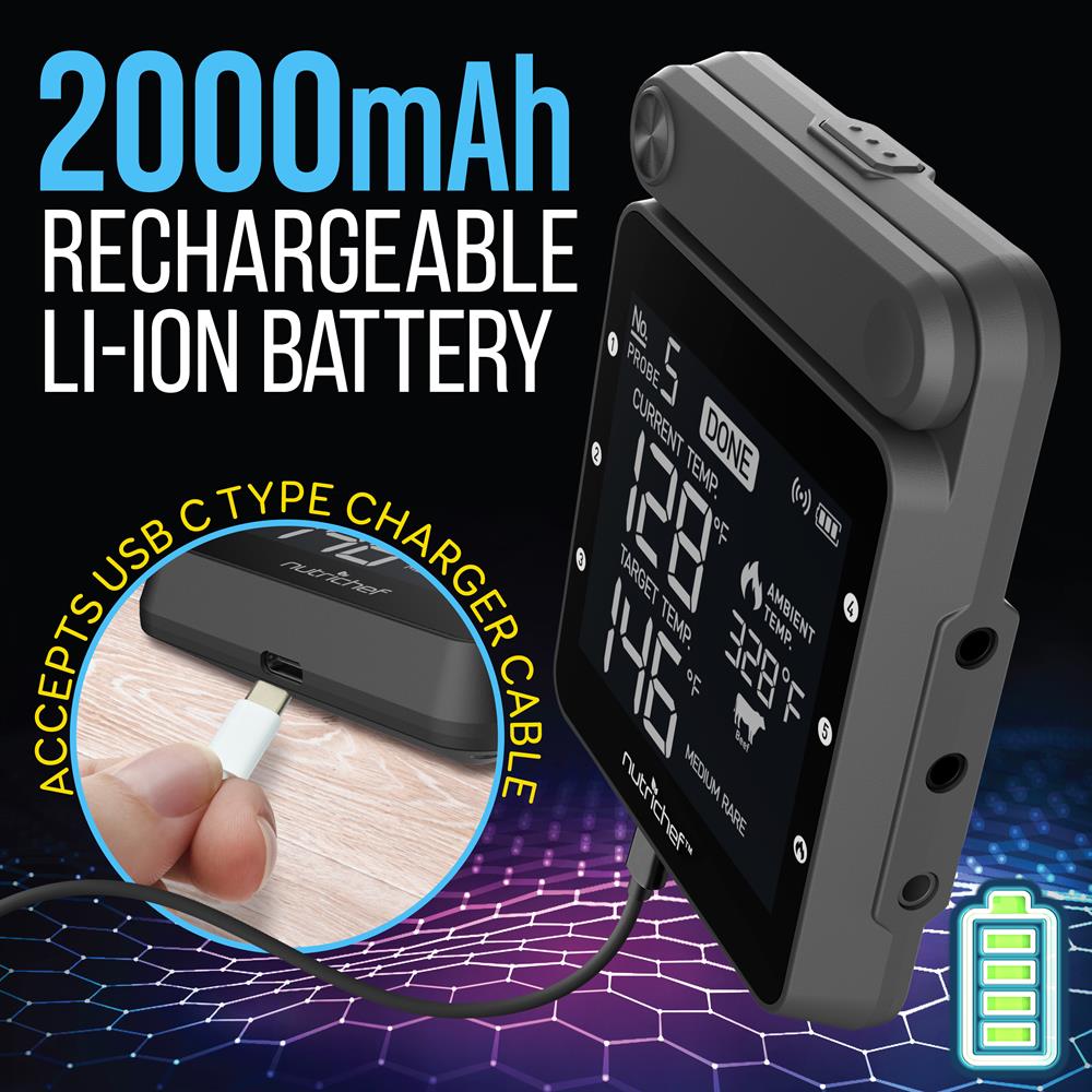 product image number 3 for NutriChef Wifi Wireless Bbq Digital Thermometer