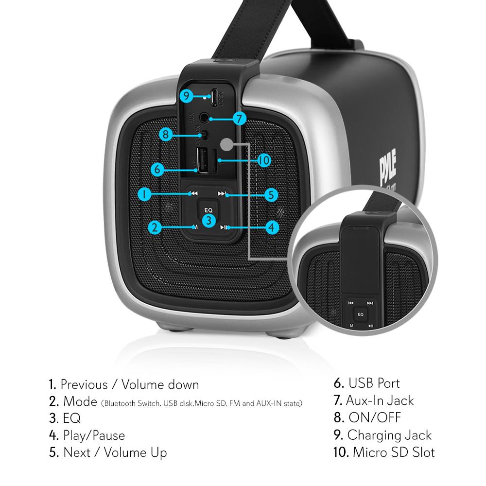 product image number 2 for Pyle Portable Hi-Fi Bluetooth Speaker Radio