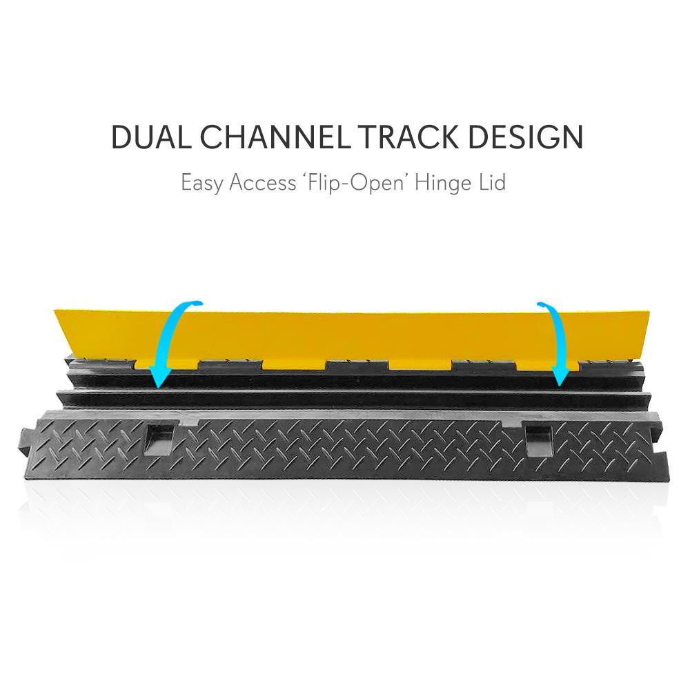 product image number 2 for Pyle Cable Cover Ramp Safety Track, 2-Ch.