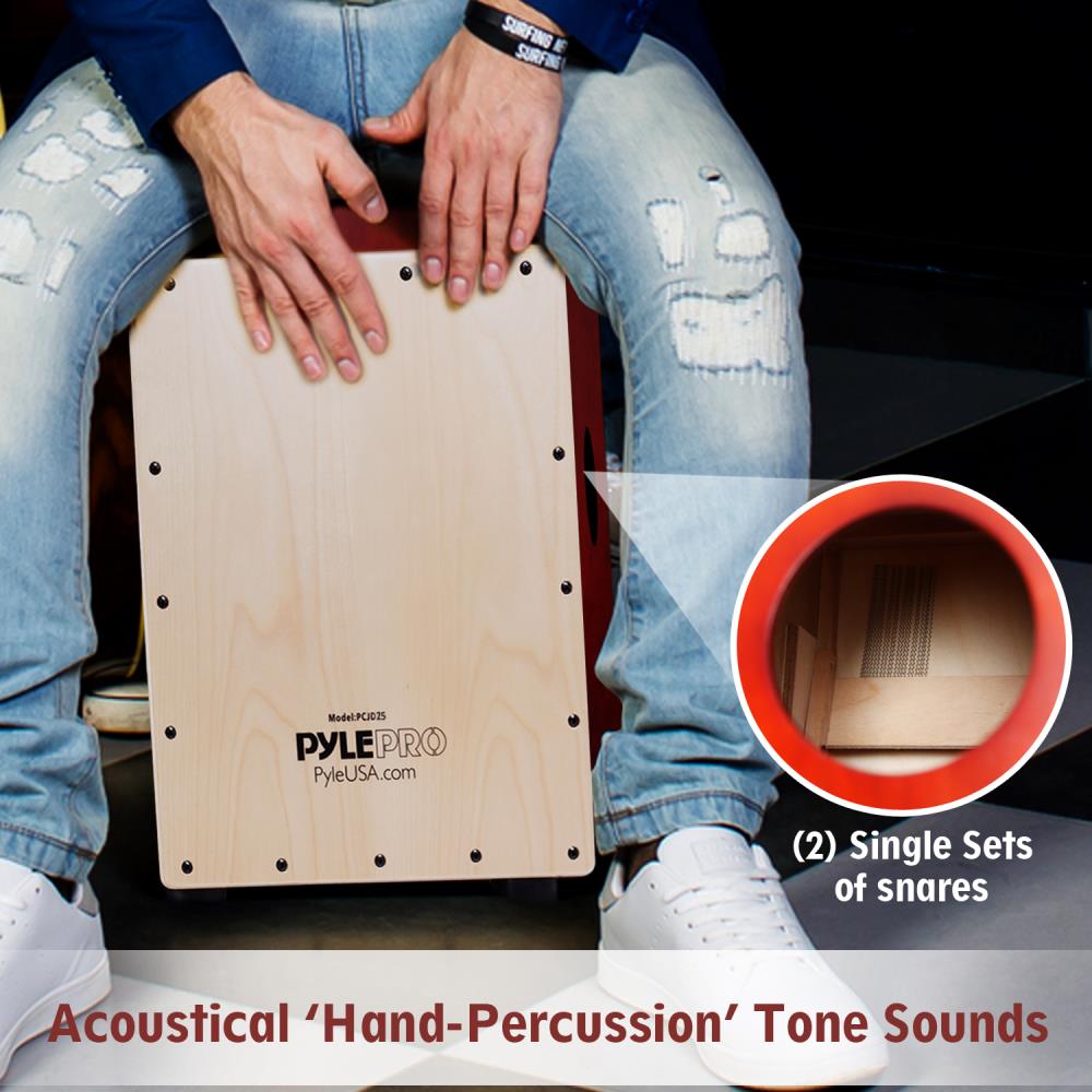 product image number 5 for Pyle Snare-Style Cajon Percussion Box