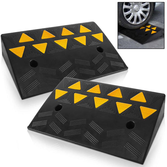 Heavy-Duty Curbside Ramp Set, 55,000 lbs Capacity, Yellow Reflective