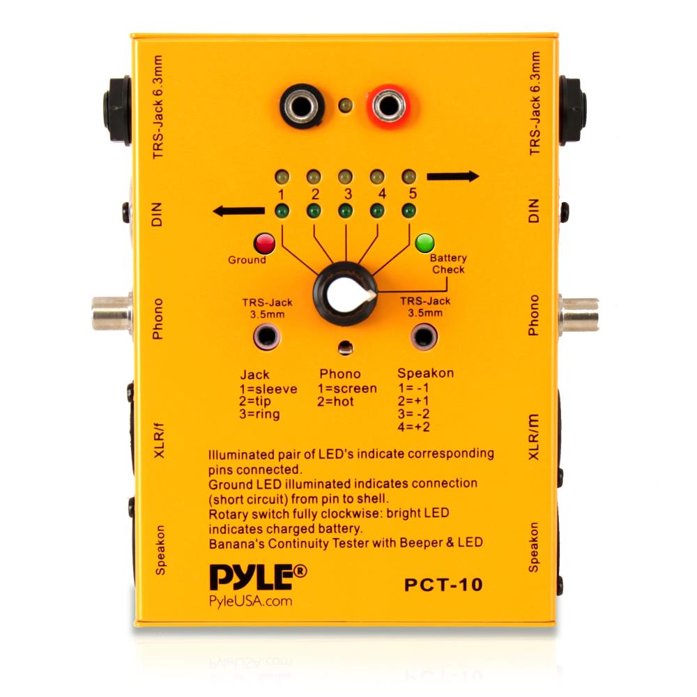 product image number 1 for Pyle 8-Plug Pro Audio Cable Tester