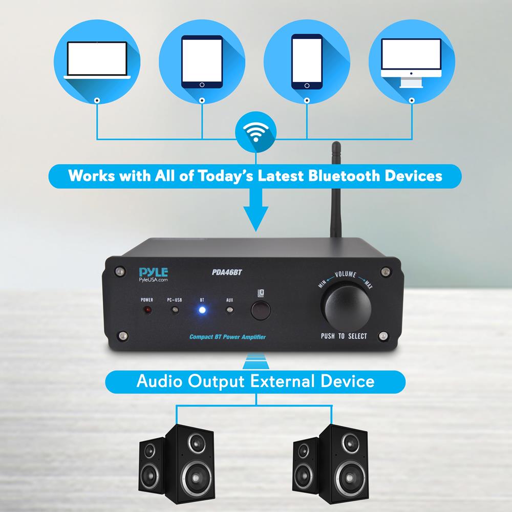 product image number 5 for Pyle 2-Ch. Pro Audio Desktop Stereo Amplifier