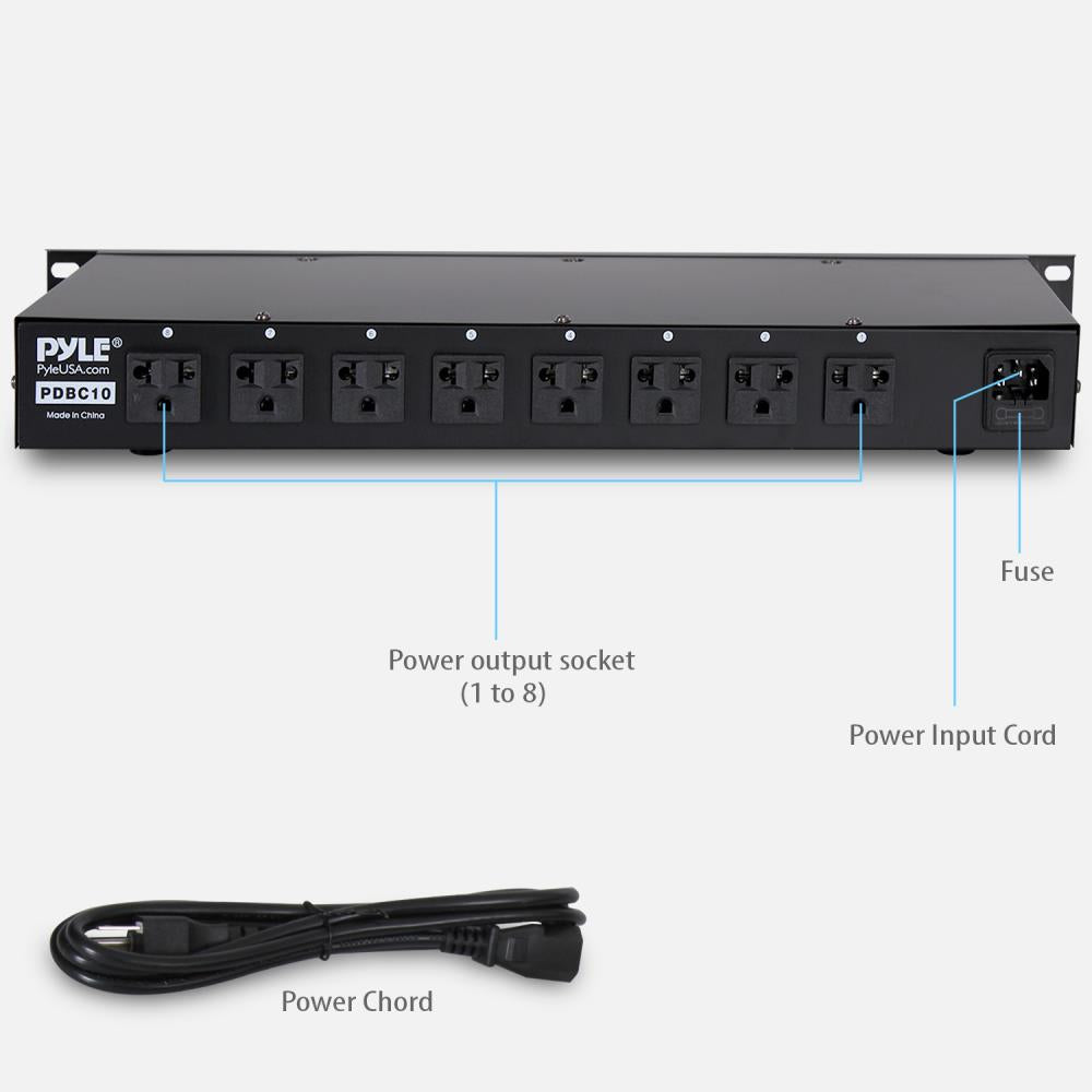 product image number 3 for Pyle Power Supply 8 Outlet With Switches