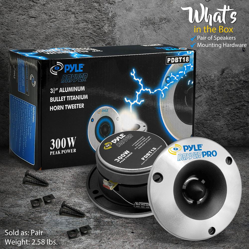 product image number 7 for Pyle 3.75'' Bullet Titanium Horn Tweeter