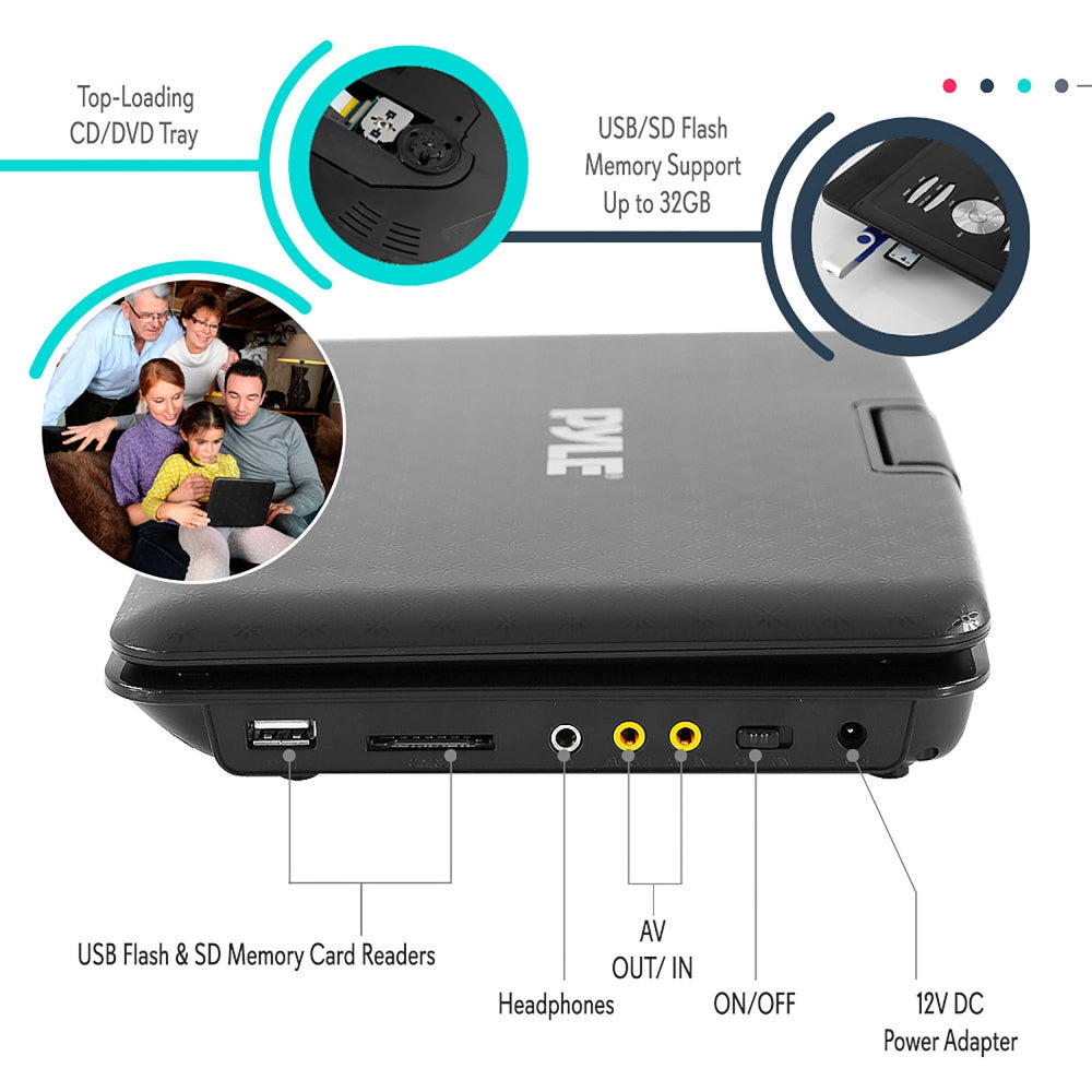 product image number 2 for Pyle 14'' Portable Cd/Dvd Player