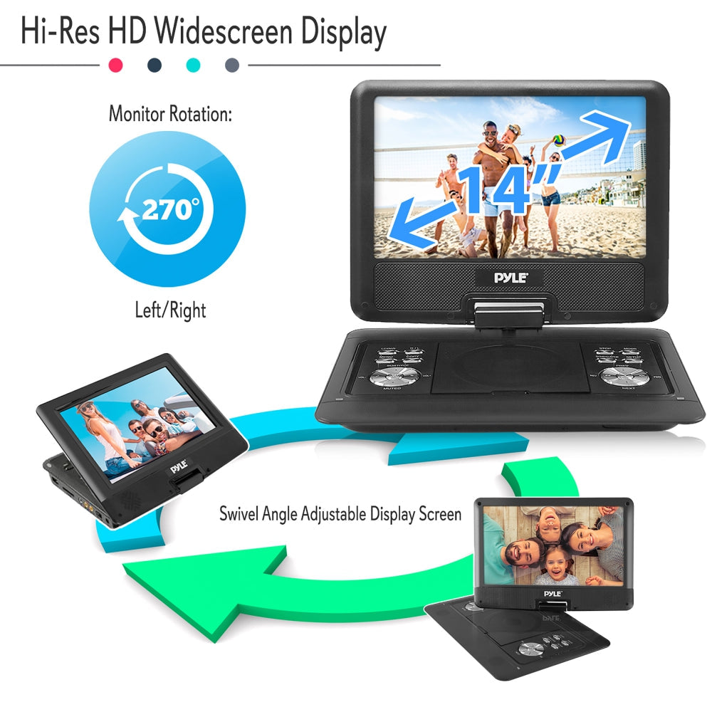 product image number 4 for Pyle 14'' Portable Cd/Dvd Player