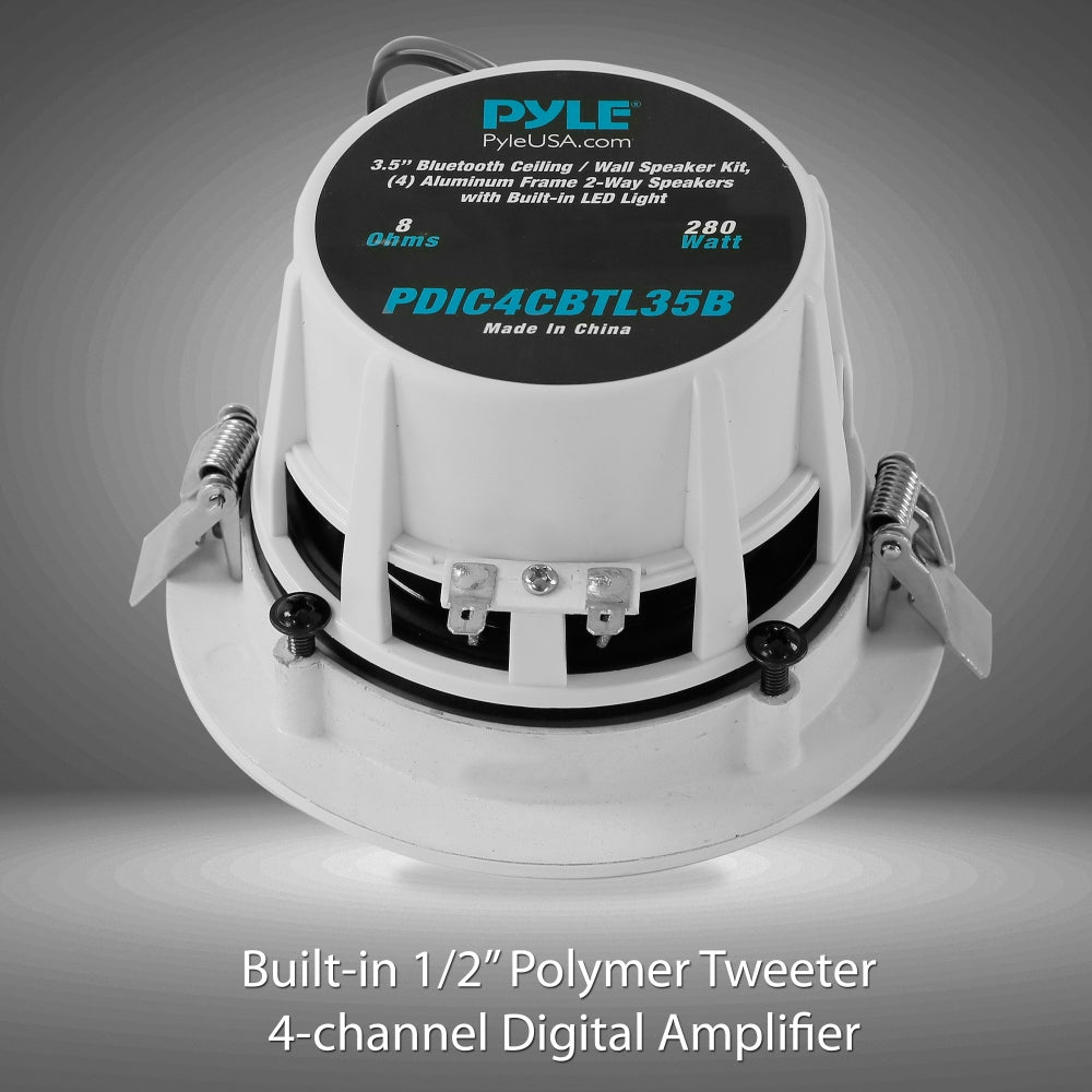 product image number 2 for Pyle 3.5'' Led Bluetooth Ceiling Speakers Kit