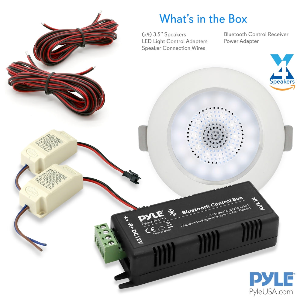 product image number 7 for Pyle 3.5'' Led Bluetooth Ceiling Speakers Kit
