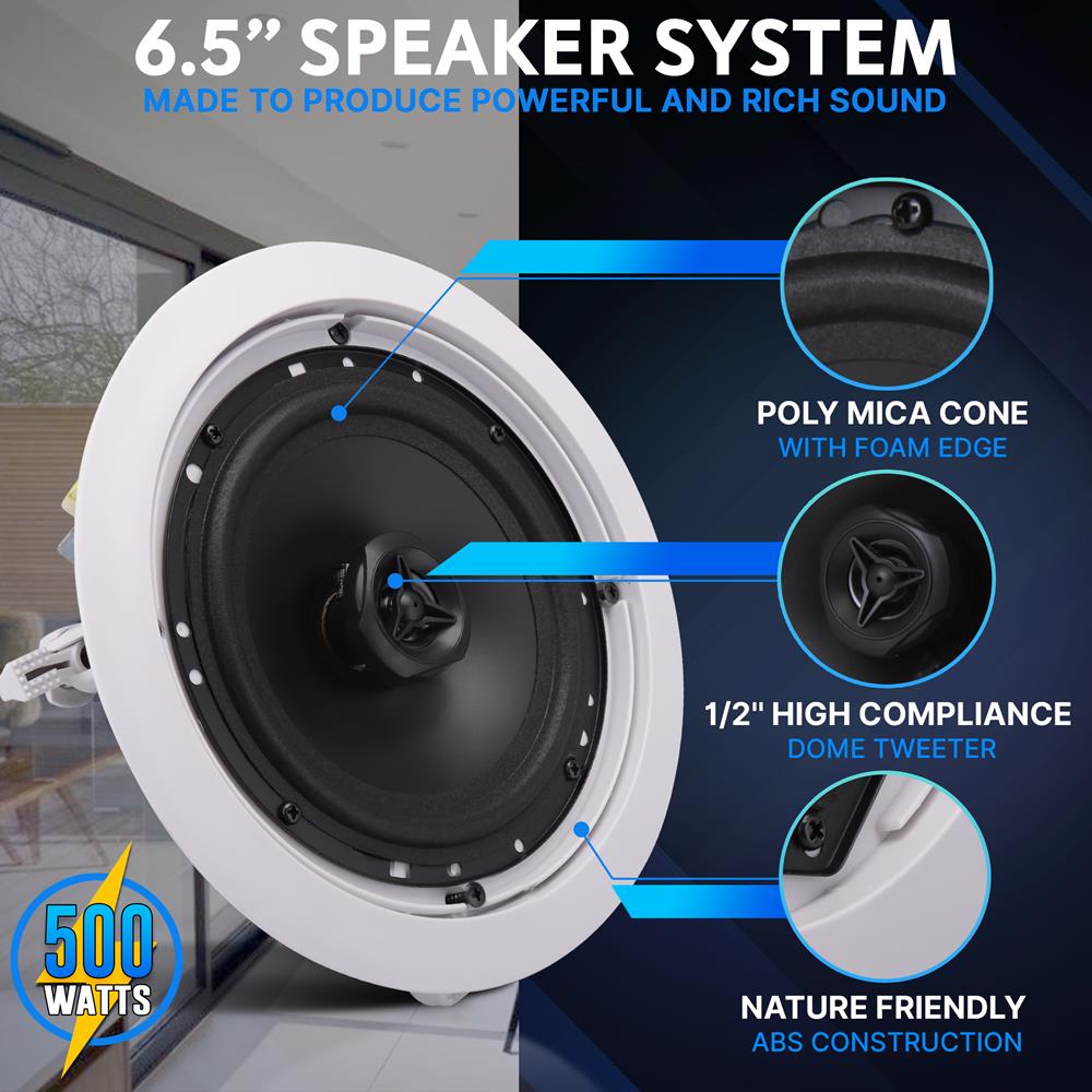 product image number 3 for Pyle 6.5’’ In-Wall / Ceiling Speakers
