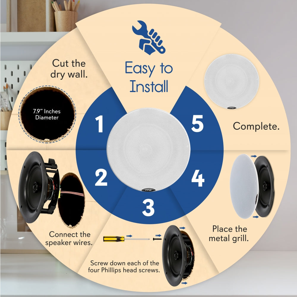 product image number 5 for Pyle 6.5'' Bluetooth Home Ceiling Speakers