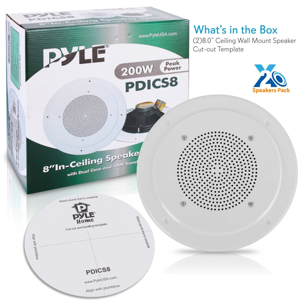 product image number 7 for Pyle 8.0'' In-Wall / Ceiling Speaker, 100V