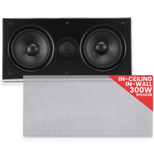 Ceiling Wall Speaker 300W Dual Woofers Titanium Tweeter White