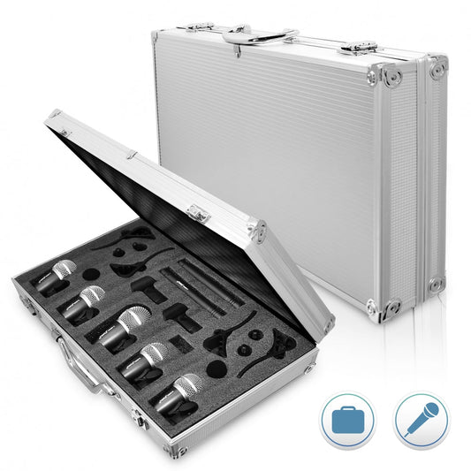 Kit de microphones pour batterie 7 pièces pour un enregistrement précis avec étui et supports