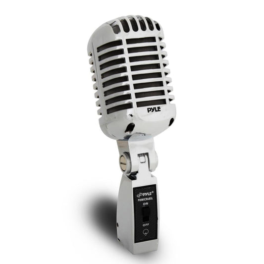 Microphone vocal rétro dynamique - Haute clarté - Métal moulé sous pression - Argent