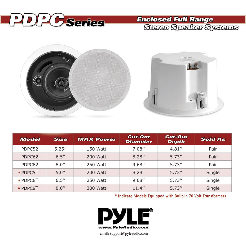 product image number 5 for Pyle 6.5'' In-Wall / Ceiling Speaker, 70V