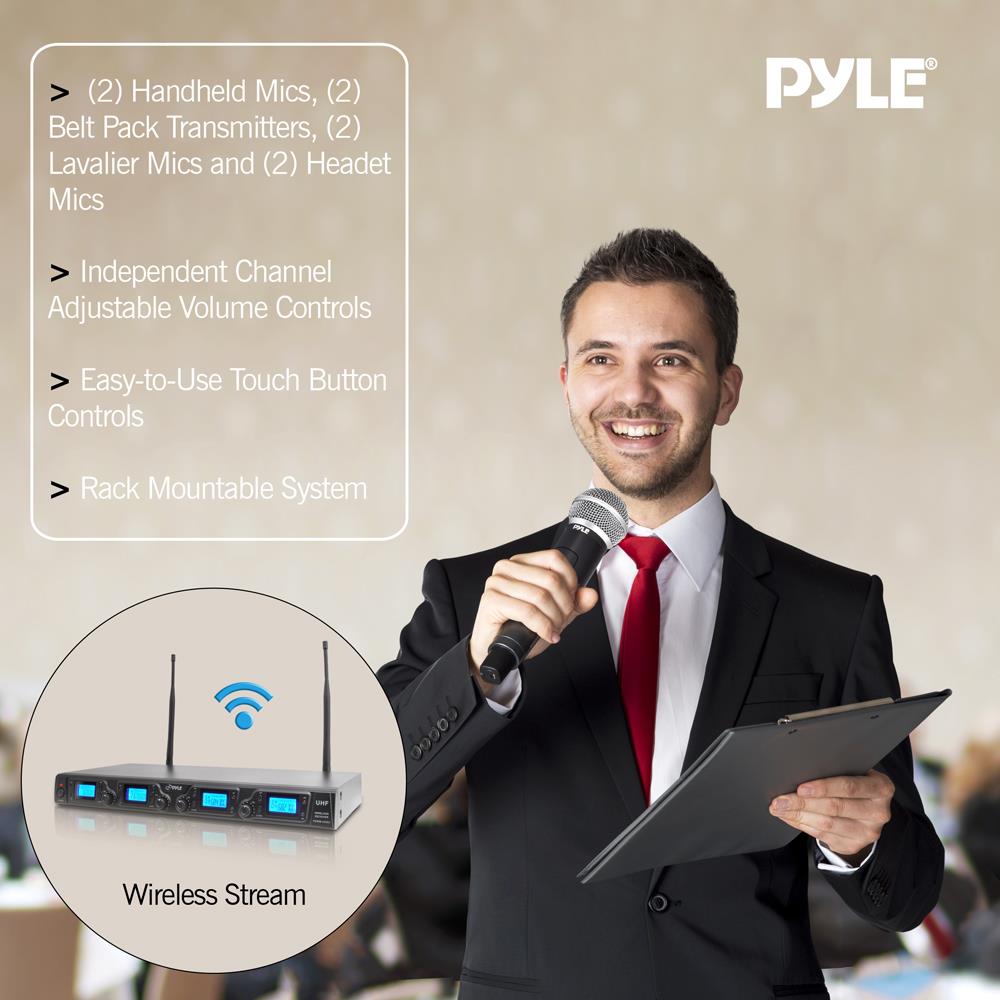 product image number 5 for Pyle 4-Ch. Uhf Wireless Microphone System Kit