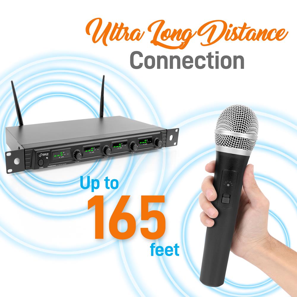 product image number 4 for Pyle 4-Ch. Uhf Wireless Microphone System Kit
