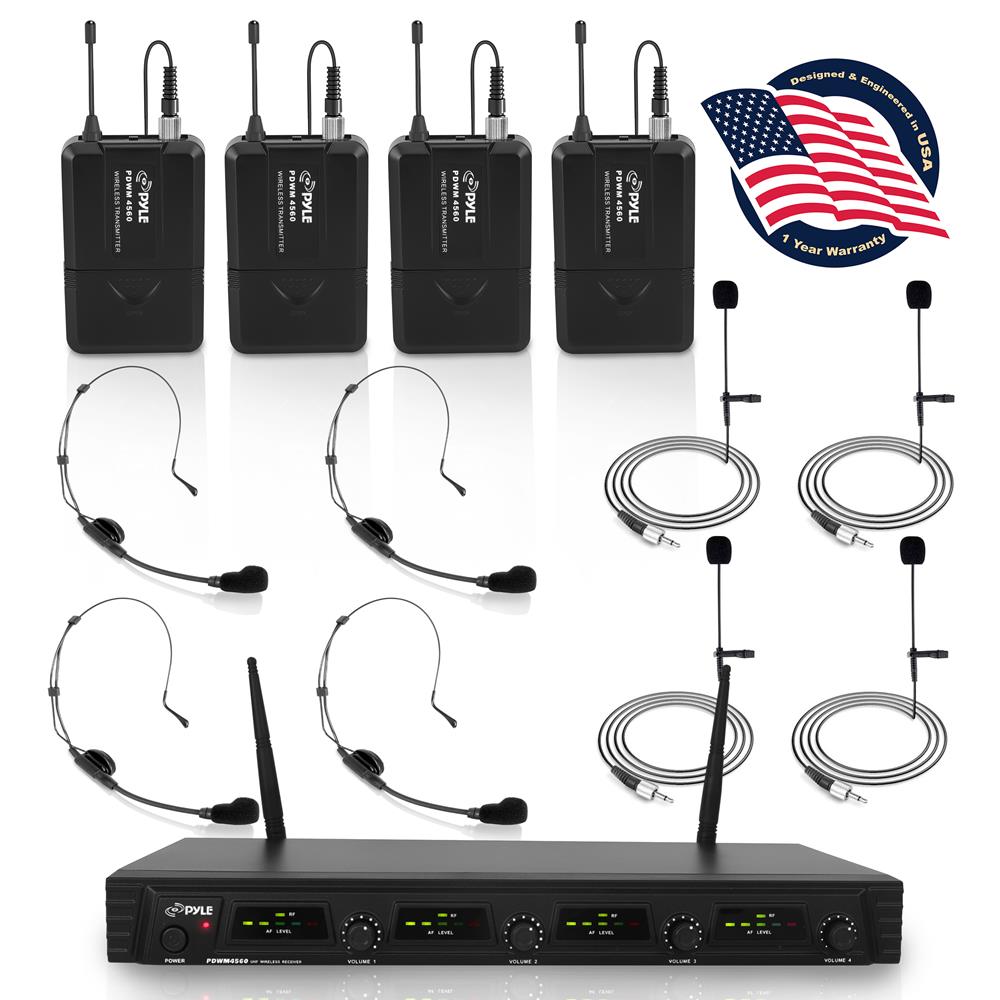 product image number 1 for Pyle 4-Ch. Uhf Wireless Microphone System