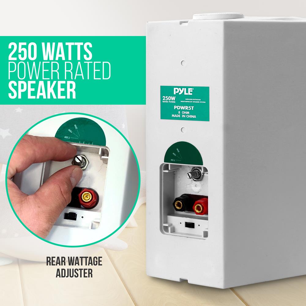 product image number 5 for Pyle 5.25" Indoor/Outdoor Wall Mount Speakers