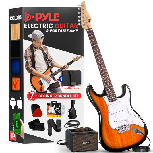 Electric Guitar Kit, Beginner Bundle, Paulownia Wood, Sun Burst