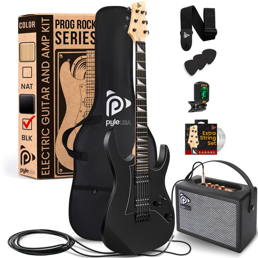 Electric Guitar Kit, Fast Play, Dual Humbucker, Solid Paulownia, Black Matte
