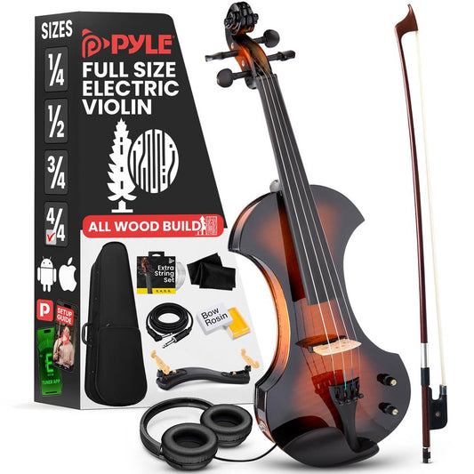 Electric Violin Kit - Silent Play, Solid Wood, Sunburst