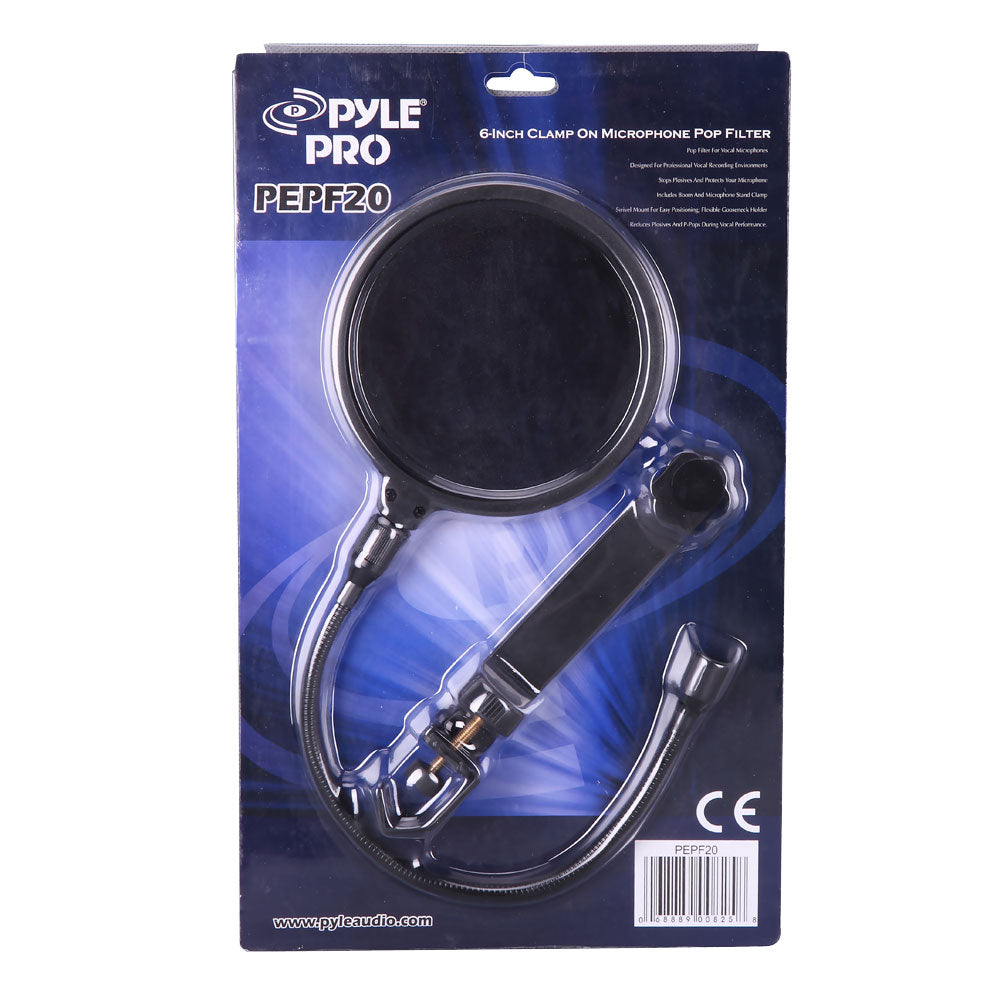 product image number 5 for Pyle 6'' Clamp-On Mic Pop Filter