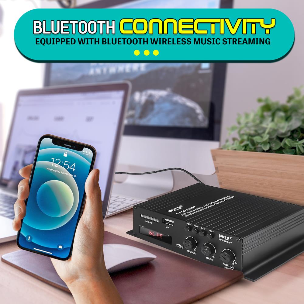 product image number 5 for Pyle Home Audio Desktop Bluetooth Amplifier