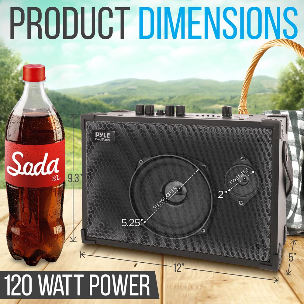 product image number 2 for Pyle 5.25” Portable Wireless Bt Streaming Spe