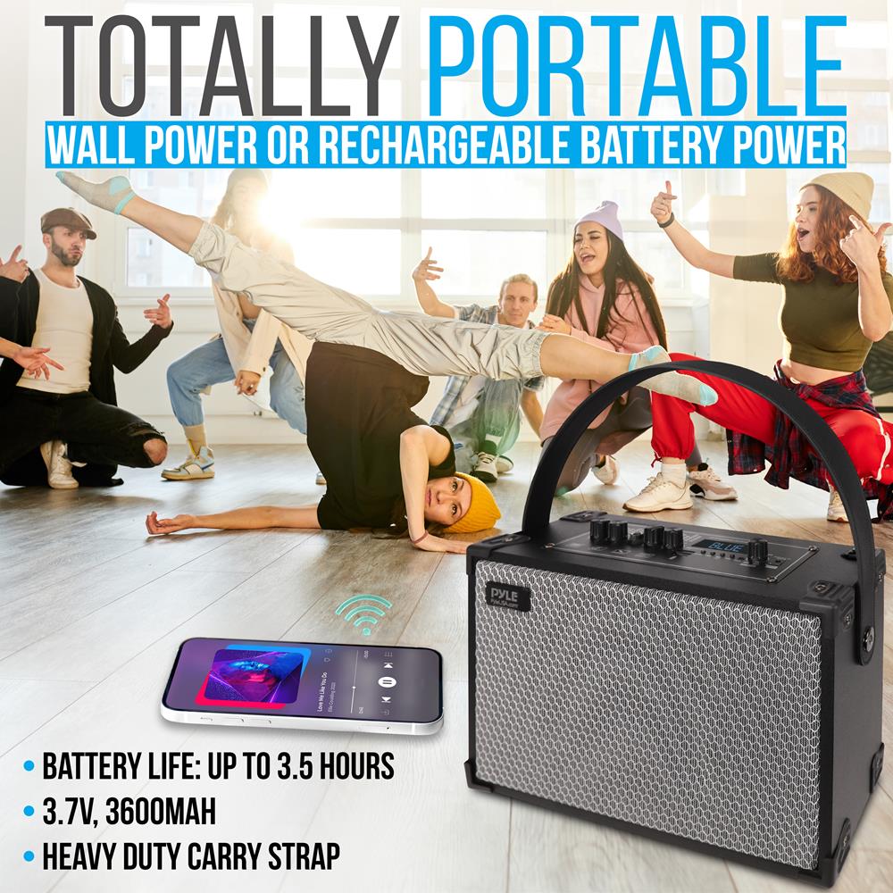 product image number 3 for Pyle 5.25” Portable Wireless Bt Streaming Spe