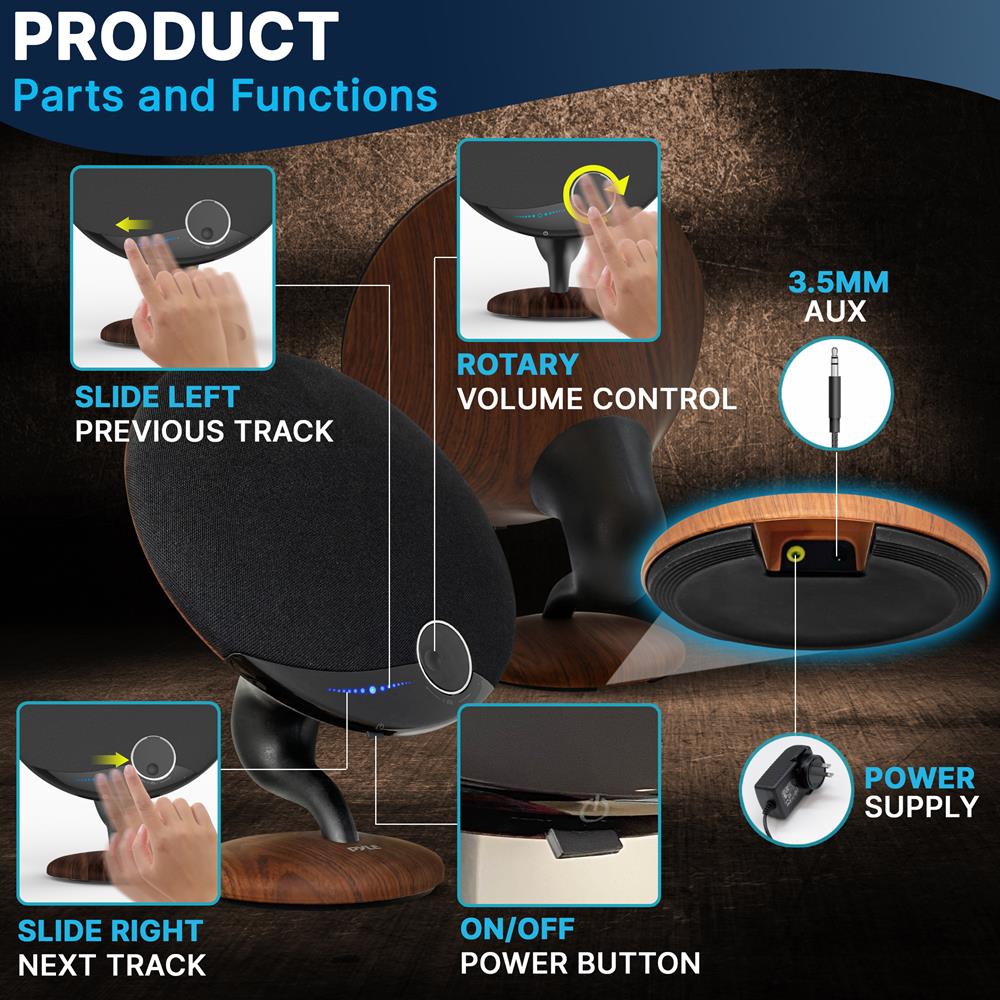 product image number 2 for Pyle Wireless Bt Streaming Gramophone Speaker