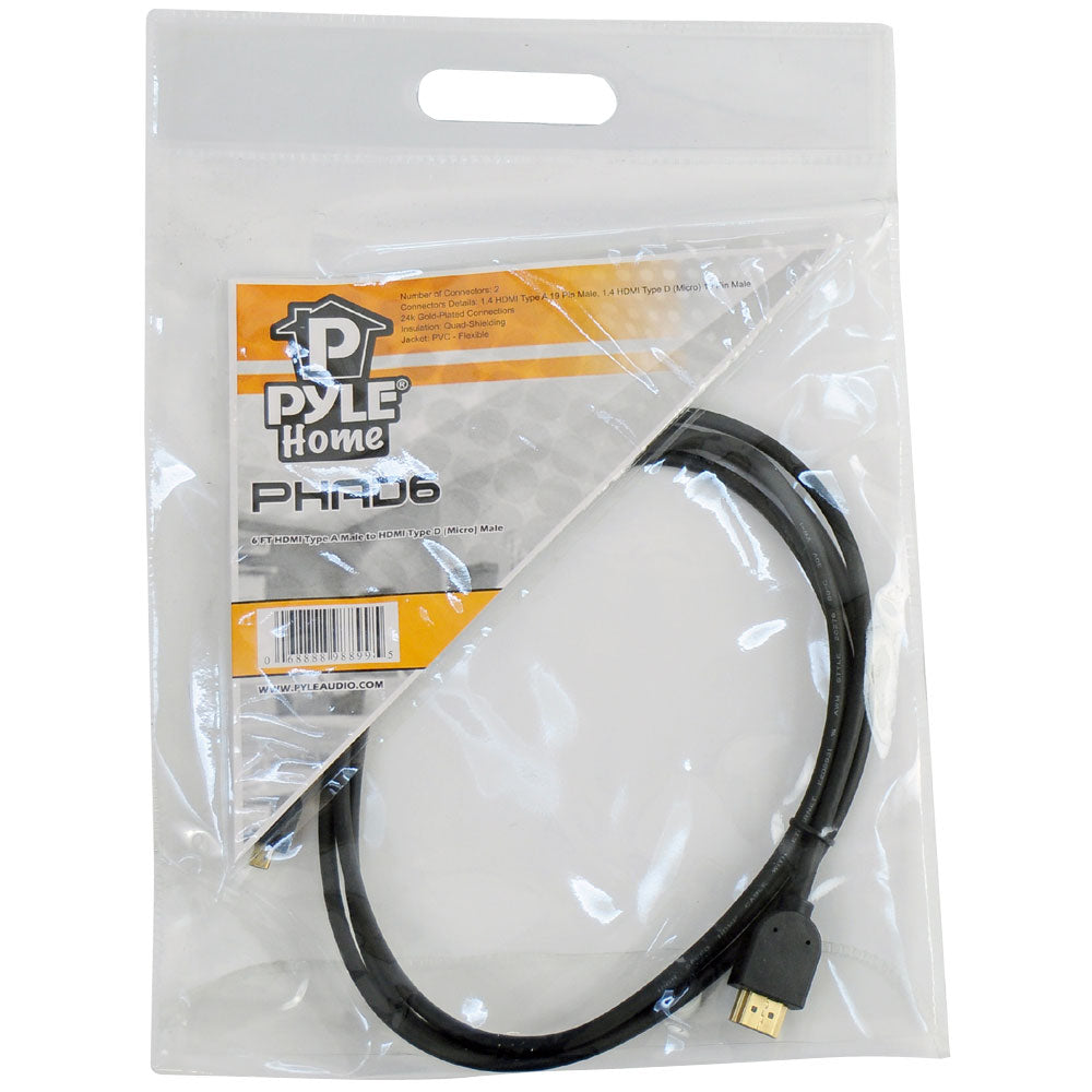 product image number 2 for Pyle 6 Ft Hdmi Type A Male To Hdmi Type D (Mi
