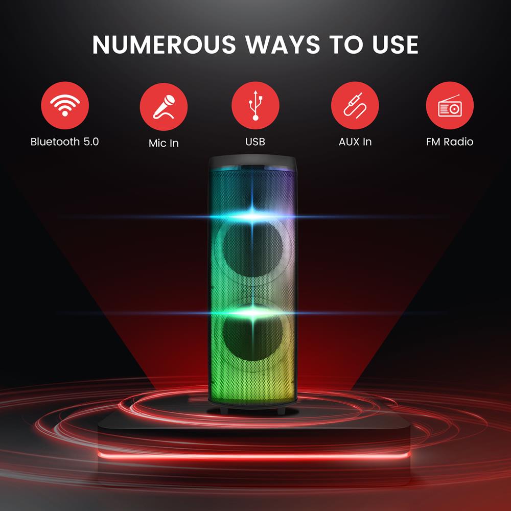 product image number 3 for Pyle Dual 12” Portable Pa Party Speaker